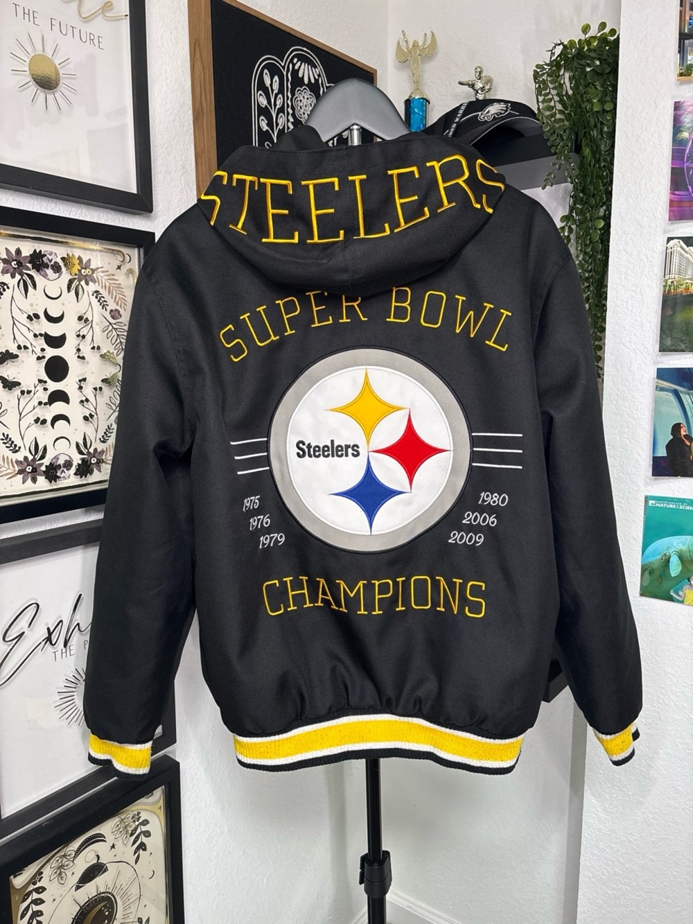 G-III Steelers Super Bowl Six Time Champions Reversible varsity Jacket Men's S